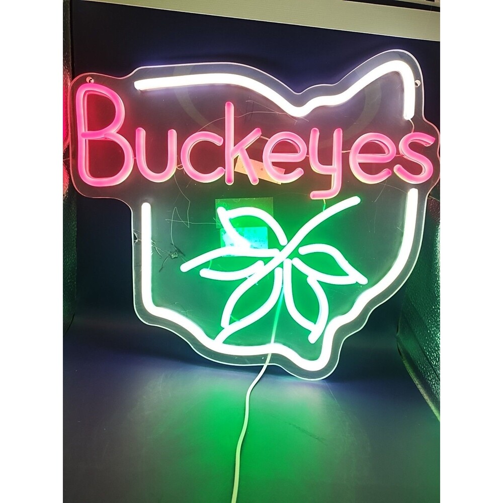 Ohio State Buckeye Championship Neon Light Sign With Usb Charger Nib Bright Sale - Picture 2 of 4
